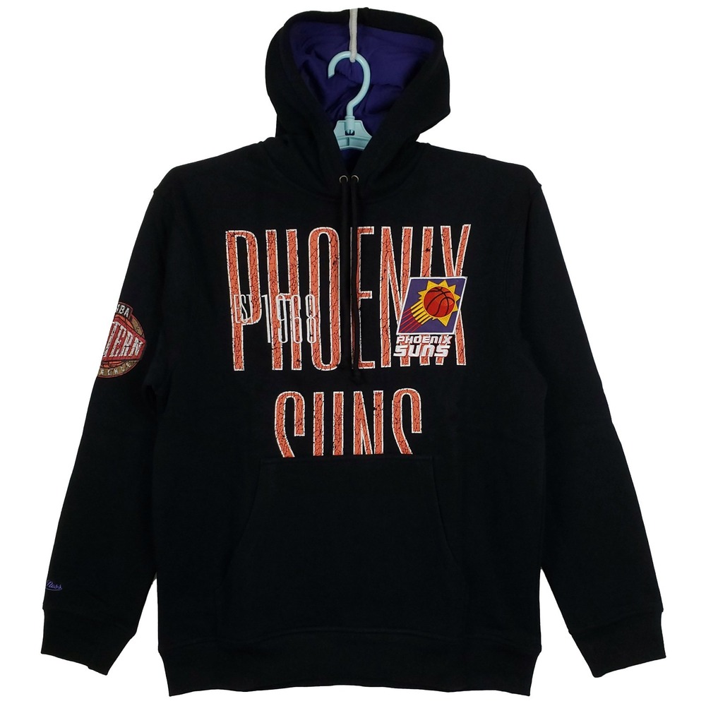 Phoenix Suns Mitchell & Ness‎ NBA Large Hoodie Est 1968 Embroidery Art Black New